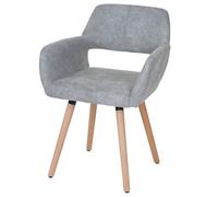 Chaise de salle à manger HWC-A50 II, fauteuil, design rétro des années 50 tissu, gris béton