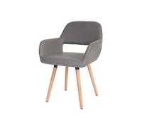 Chaise de salle à manger HWC-A50 II, fauteuil similicuir, gris