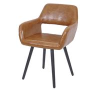 Chaise de Salle à Manger HWC-A50 II, Style rétro années 50 - Similicuir, Imitation Daim, Pieds foncés