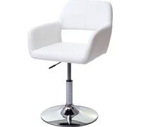 Chaise De Salle À Manger Hwc-A50 Iii, Style Rétro Années 50, Similicuir Blanc, Pied En Métal Chromé Blanc