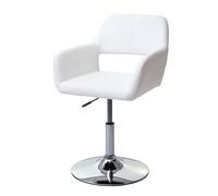 Chaise De Salle À Manger Hwc-A50 Iii, Style Rétro Années 50, Similicuir Blanc, Pied En Métal Chromé Blanc