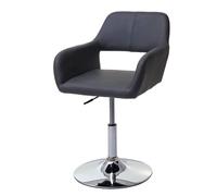 Chaise de salle à manger HWC-A50 III, chaise de cuisine, rétro années 50, similicuir ~ gris, pied chromé