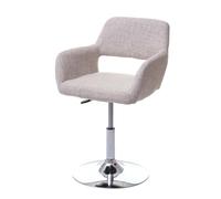 Chaise De Salle À Manger Hwc-A50 Iii, Style Rétro Années 50, Tissu Crème/Gris, Pied En Métal Aspect Chromé Multicolore