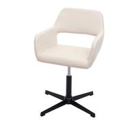 Chaise de salle à manger HWC-A50 IV, mécanisme de pivotement réglable, rétro similicuir crème, pied noir