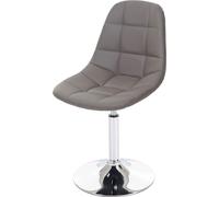 Chaise De Salle À Manger Hwc-A60, Chaise Pivotante, Design Rétro Similicuir Taupe, Pied Chromé Gris