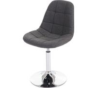 Chaise de salle à manger HWC-A60, chaise pivotante, design rétro années 50 ~ tissu/textile gris clair, pied chromé