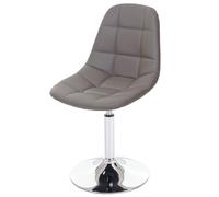 Chaise de salle à manger HWC-A60, chaise pivotante, design rétro similicuir taupe, pied chromé