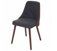 Chaise De Salle À Manger Hwc-A75, Chaise Visiteur Chaise De Cuisine, Aspect Noyer Tissu/Textile Gris