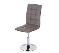 Chaise de salle à manger HWC-C41, chaise de cuisine, pivotante et réglable en hauteur, similicuir ~ taupe