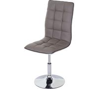 Chaise de salle à manger HWC-C41, chaise de cuisine, réglable en hauteur pivotante, similicuir ~ taupe-gris