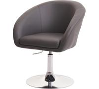 Chaise de salle à manger HWC-F19, chaise de cuisine chaise pivotante fauteuil lounge, pivotante réglable en hauteur ~ similicuir gris