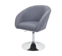 Mendler Chaise de salle à manger HWC-F19 – pivotante, réglable en hauteur – gris foncé