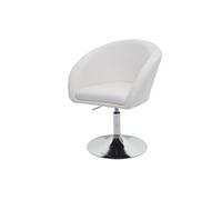Chaise de salle à manger HWC-F19 pivotante crème blanc