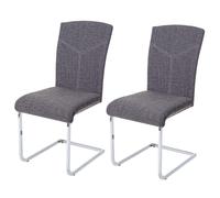 Chaise de salle à manger HWC-F36, chaise cantilever, chaise de cuisine/conférence tissu, gris