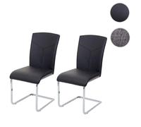 Chaise de salle à manger HWC-F36, chaise cantilever, chaise de cuisine/conférence similicuir, noir