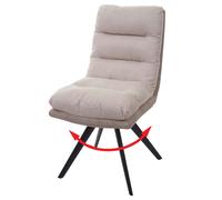 Chaise De Salle À Manger Hwc-G66, Chaise De Cuisine Chaise, Pivotante Auto-Position Tissu/Textile Crème Multicolore