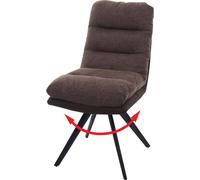 Chaise de salle à manger HWC-G66, chaise de cuisine Chaise, pivotante Auto-Position Tissu/Textile MVG ~ brun-brun foncé
