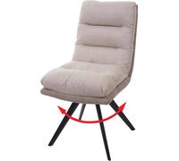 Chaise de salle à manger HWC-G66, chaise de cuisine chaise, pivotante Auto-Position tissu/textile MVG ~ crème