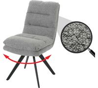 Chaise de salle à manger HWC-G66, chaise de cuisine pivotante Auto-Position Tissu/Textile Bouclé MVG ~ gris clair