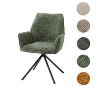 Chaise de salle à manger HWC-G67 Chenille Eco-Tex MVG bleu-vert