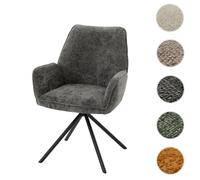 Chaise de salle à manger HWC-G67 Chenille Eco-Tex MVG gris foncé