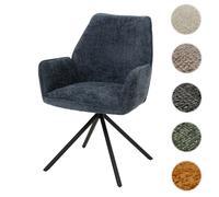 Mendler Chaise de Salle à Manger HWC-G67 Chenille Öko-Tex MVG Bleu foncé