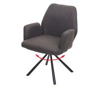 Chaise De Salle À Manger Hwc-H71, Pivotante À Position Automatique Tissu/Textile Acier Gris-Brun Multicolore