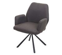 Chaise De Salle À Manger Hwc-H71, Tissu/Textile Acier Gris-Marron Multicolore