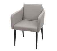 Chaise de salle à manger HWC-H93, chaise de cuisine chaise longue similicuir taupe