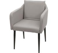 Chaise de salle à manger HWC-H93, fauteuil de cuisine chaise ~ similicuir taupe-gris