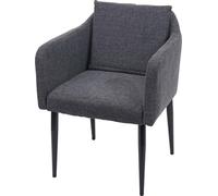 Chaise de salle à manger HWC-H93, fauteuil de cuisine Chaise ~ tissu/textile gris foncé