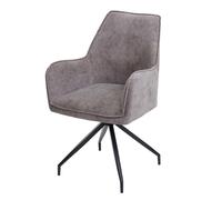 Chaise De Salle À Manger Hwc-K15, Chaise De Cuisine Rembourrée Chaise Avec Accoudoirs Gris Foncé Multicolore