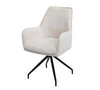 Chaise de salle à manger HWC-K15 tissu/textile métal crème-beige