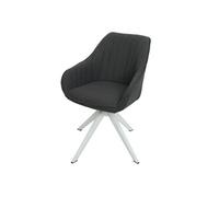 Chaise de salle à manger MENDLER HWC-K27 pivotante tissu/textile gris foncé gris G
