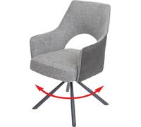 Chaise de salle à manger MENDLER HWC-K30 pivotante gris gris foncé Gris foncé