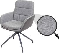 Chaise de Salle à Manger HWC-K32, Chaise de Cuisine, pivotante Position Auto, Tissu/Textile - Gris-Gris foncé