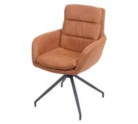 Chaise de salle à manger MENDLER HWC-K32 pivotante aspect daim marron Marron G
