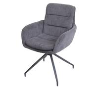 Chaise De Salle À Manger Hwc-K32, Fauteuil Chaise, Pivotante Position Auto, Tissu/Textile Cord - Gris Multicolore