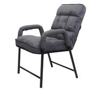 Chaise De Salle À Manger Hwc-K40 Capacité De Charge 160kg Dossier Réglable Métal Tissu/Textile Gris Foncé Gris