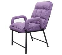 Chaise de salle à manger HWC-K40 dossier réglable métal tissu/textile lilas
