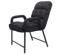Chaise De Salle À Manger Hwc-K40 Capacité De Charge 160kg Dossier Réglable Métal Tissu/Textile Noir Noir