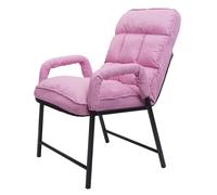 Chaise de salle à manger HWC-K40, capacité de charge 160kg dossier réglable métal tissu/textile rose