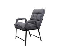 Chaise de Salle à Manger HWC-K40 capacité de Charge 160kg Dossier réglable métal - Tissu/Textile Gris foncé
