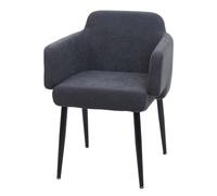 Mendler Chaise de Salle à Manger HWC-L13 Tissu/Textile métal Anthracite