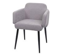 Chaise De Salle À Manger Hwc-L13, Chaise Rembourrée Tissu/Textile Métal Gris Multicolore