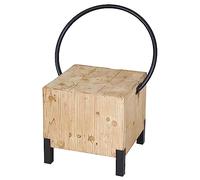 Chaise de Salle à Manger HWC-L76, Chaise Visiteur Tabouret, Industrial Métal Massif-Bois certifié MVG, Naturel