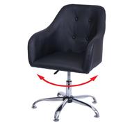 Chaise De Salle À Manger Hwc-L92, Chaise De Cuisine Avec Accoudoirs, Pivotante Réglable En Hauteur Métal Similicuir Noir Multicolore