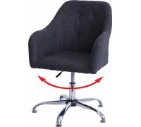 Chaise de salle à manger MENDLER HWC-L92 métal tissu/textile gris foncé Gris