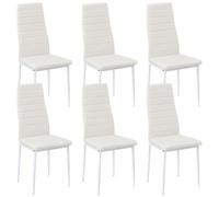 Chaise de salle à manger IPOTIUS Lot de 6 Chaises de cuisine en métal, Chaise de table Chaise rembourrée confortable, Chaises modernes, blanc
