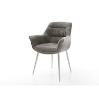 Chaise-de-salle-à-manger Kaira-Flex bou oux couleur boue 4 pieds coniques acier inoxydable
